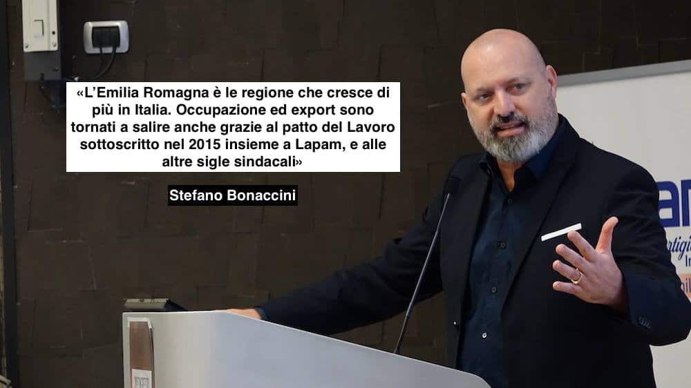 Stefano Bonaccini presidente regione Emilia Romagna congresso lapam