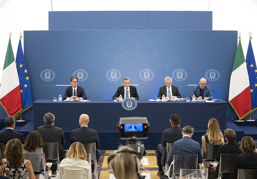 Decreto Aiuti bis conferenza stampa Mario Draghi
