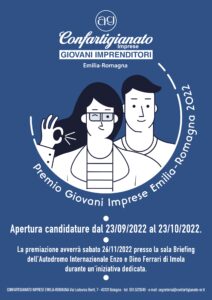 Volantino Premio Giovani Imprese Emilia Romagna 2022